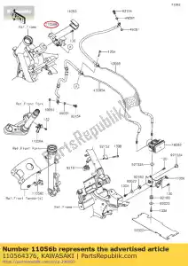 Kawasaki 110564376 soporte, manguera de freno - Lado inferior