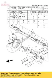 Yamaha 5UGF53B02100 shaft, rear drive - Bottom side