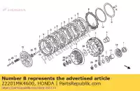 22201MK4600, Honda, schijf, koppeling wrijving honda xbr  s xbr500 xbr500s 500 , Nieuw