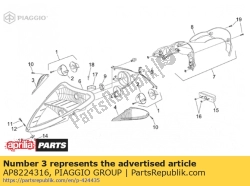 Aprilia AP8224316, Rechter richtingaanwijzer f. lens, OEM: Aprilia AP8224316