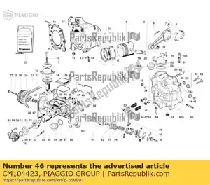 Piaggio Group CM104423 espaçador - Lado inferior