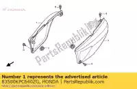 83500KPC640ZG, Honda, ok?adka, r. side * nh480m * (nh480m shield srebrny metalik) honda xl 125 2002 2003, Nowy