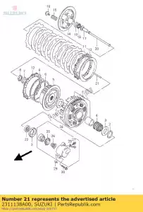 Suzuki 2311138A00 rod, cl.push, l. - Lado inferior