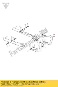 triumph T2203000 conjunto de exaustão cil 1 lh - Lado inferior