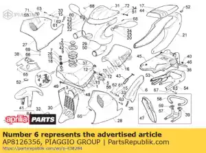 Piaggio Group AP8126356 laag spatbord. zwart - Onderkant