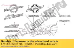 Aquí puede pedir marca, r. Tanque de combustible * tipo4 * (tipo4) de Honda , con el número de pieza 17511MCSG01ZD: