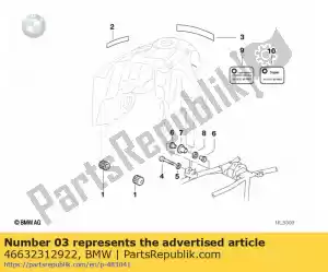 bmw 46632312922 afdichtstrip - 300 mm - Onderkant