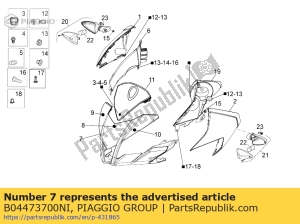 aprilia B04473700NI vord. verkleidung, schwa - Unterseite