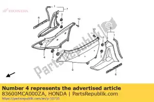 Honda 83600MCA000ZA cover set, r. side *nh1z - Bottom side