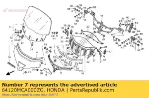 honda 64120MCA000ZC garnituur, scherm (wl) * r259p * (r259p pearl canyon red) - Onderkant