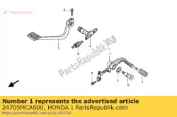 Ici, vous pouvez commander le pédale comp., changement de vitesse auprès de Honda , avec le numéro de pièce 24705MCA000: