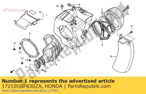 Honda 17210GBF830ZA carcaça do filtro de ar * nh22 - Lado inferior