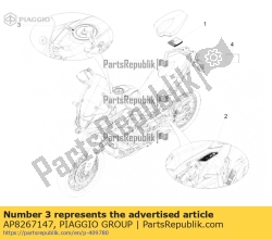 Aprilia AP8267147, Kraftstoff aufmerksamkeit aufkleber, OEM: Aprilia AP8267147