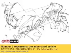 Here you can order the rh front fairing. Black from Piaggio Group, with part number AP8269253: