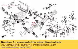 Aquí puede pedir tapa y bobina, encendido de Honda , con el número de pieza 30700MGE641: