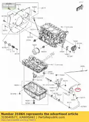 Ici, vous pouvez commander le 01 pipe-comp, jauge de niveau auprès de Kawasaki , avec le numéro de pièce 310640677: