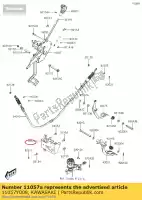 11057Y008, Kawasaki, 01 support, pédale de frein kawasaki kaf700 mule promx 700 , Nouveau