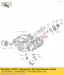 Here you can order the 01 shaft from Kawasaki, with part number 131070905: