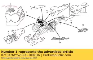Honda 87131MAY620ZA listra, r. capuz superior (## - Lado inferior