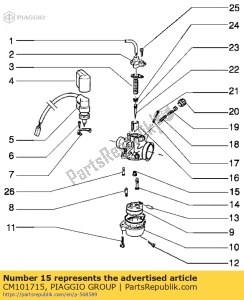 aprilia CM101715 main jet 64 - Bottom side