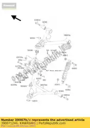 Here you can order the arm-susp,fr,lh,lwr from Kawasaki, with part number 390071246: