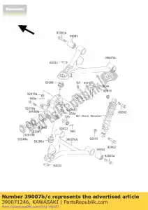 Kawasaki 390071246 arm-susp,fr,lh,lwr - Bottom side