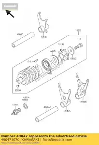 Kawasaki 490471070 rod-shift - Onderkant