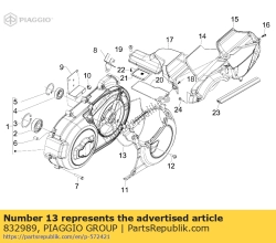 Aprilia 832989, Junta de cubierta de enfriamiento, OEM: Aprilia 832989