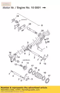 ktm 46034012300 rouleau de changement de vitesse 65 sx 2001 - La partie au fond