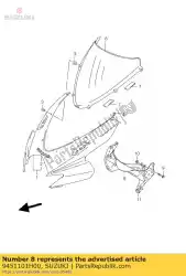 Aquí puede pedir abrazadera de Suzuki , con el número de pieza 9451101H00:
