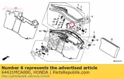 plaat, zakslot van Honda, met onderdeel nummer 64431MCA000, bestel je hier online: