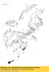 suzuki 4716126F00 almofada, quadro c - Lado inferior