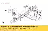 31500KTYH51, Honda, Bateria (ytz6v) (yuasa) honda cbr cbrrw cbrr cbrrt cbrrs 125, Novo