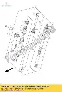 suzuki 5110317H50 damper,assy,r - Bottom side