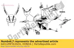 streep a, l. Onder kap * type1 * (type1) van Honda, met onderdeel nummer 64312MFJS30ZA, bestel je hier online: