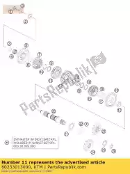 Here you can order the idler gear 3. G from KTM, with part number 60233013000: