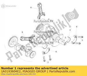 Piaggio Group 1A0193604E2 virabrequim, classe de peso e2 - Lado inferior