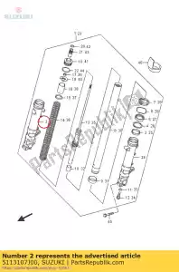 suzuki 5113107J00 tube, extérieur, r - La partie au fond