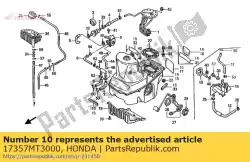 Aquí puede pedir tubo a, respiración inglesa de Honda , con el número de pieza 17357MT3000: