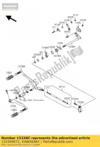 Kawasaki 132360072 lever-comp - Onderkant