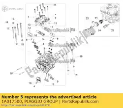 scodellino valvole sup apr rs 125 21 van Piaggio Group, met onderdeel nummer 1A017500, bestel je hier online: