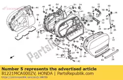 Tutaj możesz zamówić pokrywa, r. Sakwa * r303m od Honda , z numerem części 81221MCA000ZV: