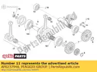 AP0237948, Piaggio Group, Eixo de equilíbrio aprilia af classic rs rx etx sx futura eng cc tuono 125 1 122 123, Novo