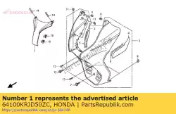 Ici, vous pouvez commander le garnir, fr. * nha84p * auprès de Honda , avec le numéro de pièce 64100KRJD50ZC: