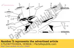 Here you can order the no description available at the moment from Honda, with part number 17523KTYD30ZA: