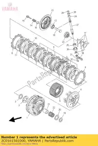 yamaha 2C0161501000 engrenagem acionada primária comp. - Lado inferior