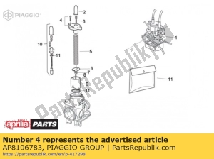 aprilia AP8106783 mixture chamber cover kit - Bottom side