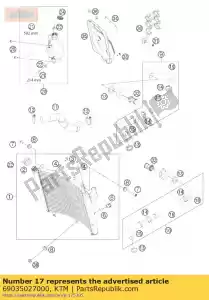 ktm 69035027000 tubo de água cil. frente 08 - Lado inferior