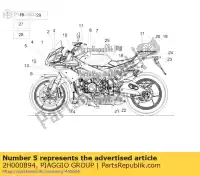 2H000894, Piaggio Group, décalcomanies bande inférieure gauche aprilia tuono v zd4kgb zd4kgb00 zd4kgu zd4kgua1 zd4tyh00, zd4tycc1 zd4tyua0 1100 2015 2016 2019 2020 2021, Nouveau