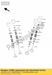 Ici, vous pouvez commander le soupape d'échappement zx750-p1 auprès de Kawasaki , avec le numéro de pièce 120051223: